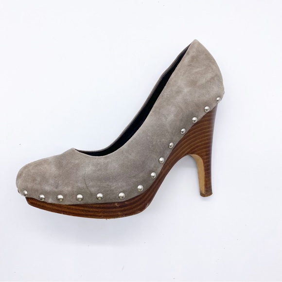 Dolce Vita-Dark Taupe Suede Studded wood heel 9 - Picture 3 of 9